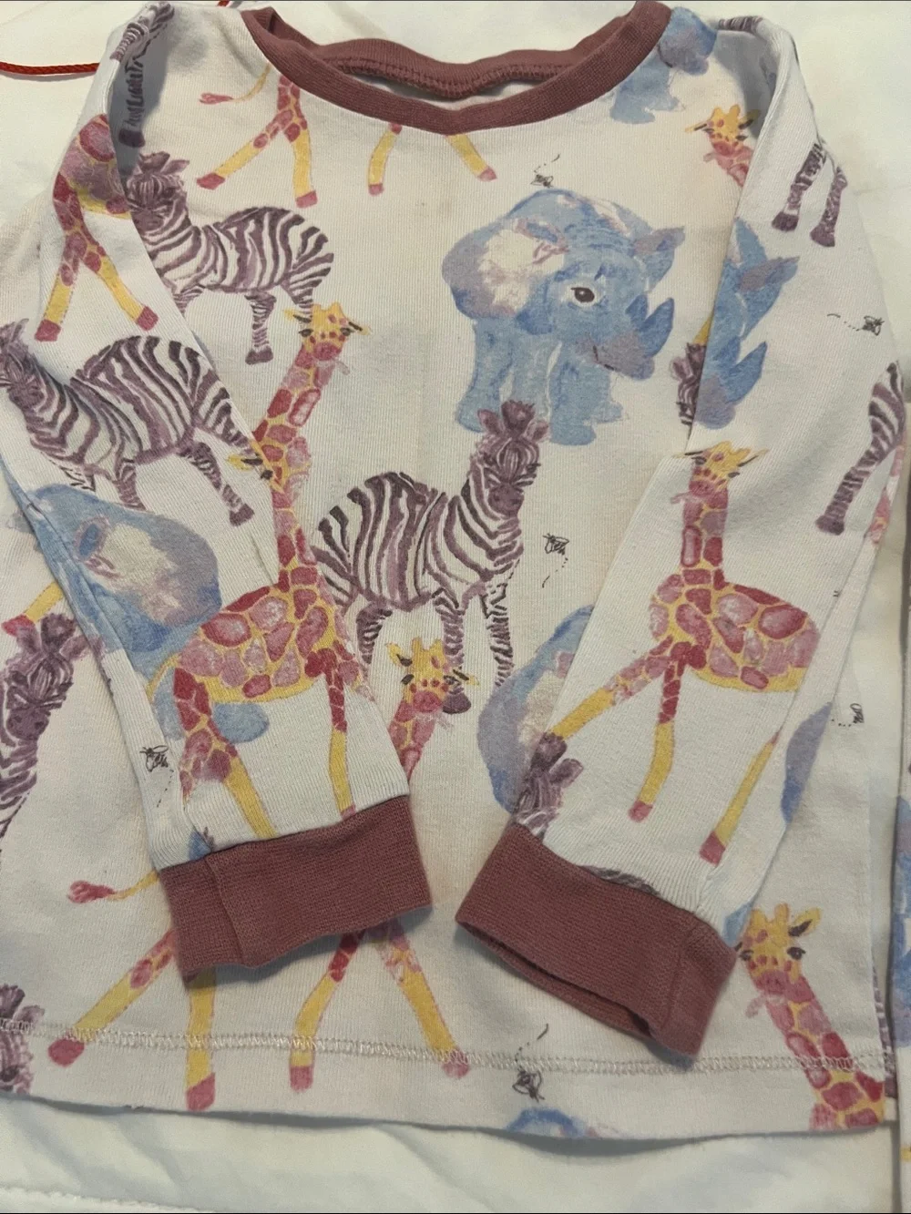 Burt’s Bees Kids Animal Print Pajama Set - Pink Accents